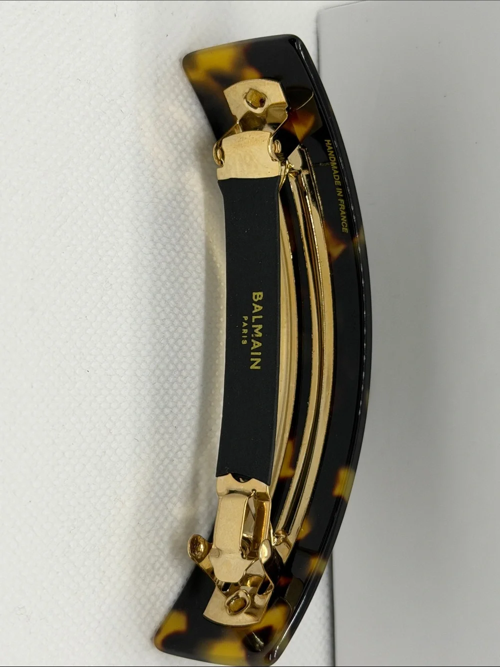 Balmain Tortoiseshell and Gold Resin Hair Clip - Large 18k Gold Plated